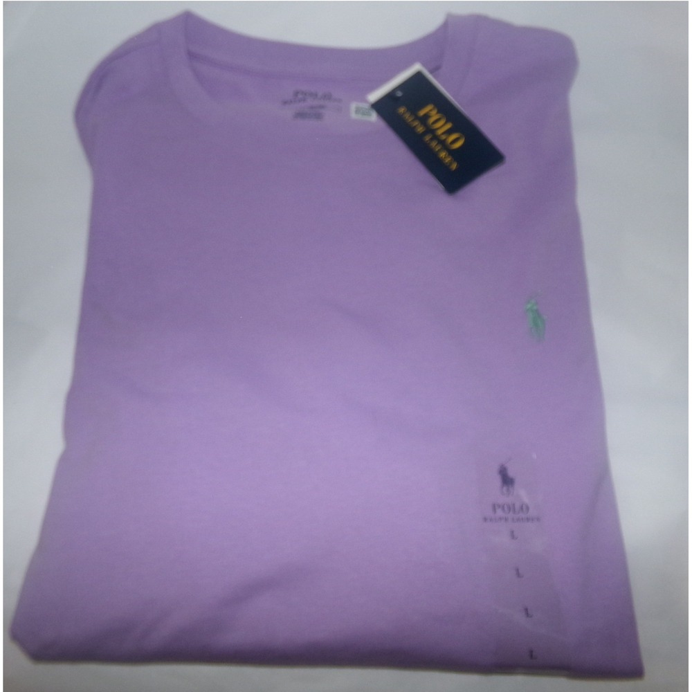 Polo Ralph Lauren Mens Crewneck T-Shirt Purple Green Pony Logo Large NWT